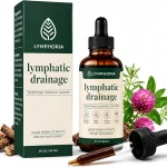 Lymphoria Lymphatic Drainage Drops for Bloat Relief &amp De-Puff   Cleavers Red Clover Stillingia Root &amp Prickly Ash Bark (New)
