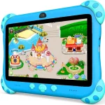 YINOCHE 7 inch Kids Tablet with Case WiFi Tablets for Kids Android Toddler Tablet 32GB Storage Dual Camera Shockproof (New)