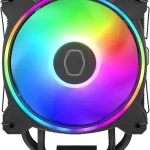 Cooler Master Hyper 212 Halo CPU Sink - Black Aluminum Finish 4 Heat Continuous Direct Contact Pipes with Fins MF120 Hal (New)