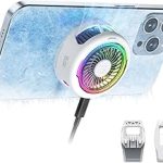 Black Shark FunCooler 5 Magnetic Cell Phone Cooler for Gaming Portable Mobile Phone Cooling Fan with RGB Light Cellphone (New)