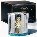 Viyffo LED Ambient Light Holiday Scented Candle - Cedarwood Fragrance 5oz Red Decorative Non Toxic Soy Candle Perfect (New)