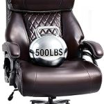FLEXISPOT 500lbs Big and Tall Office Chair for Heavy People Brown OS3 Heavy Duty Computer Chair with Stable Armrest 1 (New)