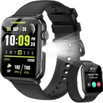 Smart Watch for Men Women with Flashlight/2 Straps/Heart Rate/Sleep Monitor 120 Sports Modes Smartwatch with 191&quot HD Di (New)