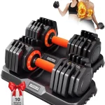 Adjustable Dumbbell Set 25lb/50lb 10 in1 Adjustable Dumbbells for Home Gym Micro Increment start 3-6lb 1 Hand Quick-Di (New)