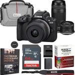 Canon EOS R50 Mirrorless Camera with 2 Lens Kit 18-45mm + 75-300mm Bundle Body Double Zoom Lenses Kit with Memory Car (New)