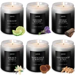 AOOVOO Scented Candles Set - 6 Pack Men Candles for Home Scented 42 oz Soy Wax 300 Hour Long Lasting Candle Aromathera (New)