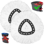 TidyMonster 12 Pack Mop Heads Replacements for Easy Wring 1-Tank Spin System Microfiber Spin Refills Easy Cleaning Mop R (New)
