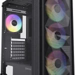RAIDMAX V217 ATX Mid Tower Mesh Gaming PC Case High Airflow Front Panel Design 4X 120mm ARGB Fans Pre-Installed Tempere (New)