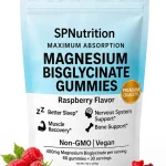 SP Nutrition Magnesium Bisglycinate Gummies 400mg Raspberry 60 Count Chelated Magnesium Bisglycinate Supplement with R (New)
