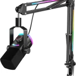 FIFINE AmpliGame AM8PROT Gaming Microphone Kit XLR/USB Dynamic PC Mic Streaming Mic Set with Boom Arm RGB Tap-to-Mut (New)