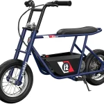 Razor Rambler 12 Electric Retro Mini Bike Ride for Teens Ages 13 170 lb Max Weight Dark Blue   250W Motor Up to 14 Mp (New)