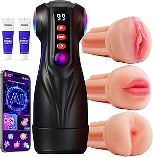7151d5JAr6L._AC_UL320_ Uoffile Male Toys for Men 3 Sleeves AI Sync Pocket Pump with 9 Sucking 9 Vibrating APP Ad (New) - Image 1