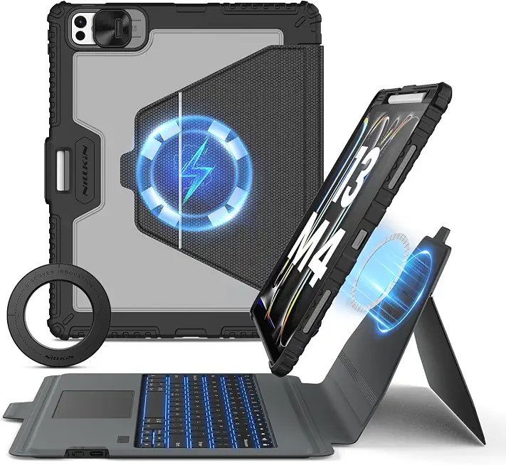 7157Zy4H5JL._AC_UY654_FMwebp_QL65_ Nillkin for iPad Pro 13 inch Keyboard M52025M4 2024 iPad Pro M5 Magnetic Case Detachable Backlit Keyboard Stand wi (New) - Image 1