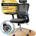 CLOUVOU Ergonomic Office Chair Comfy [#1 in Tests] Ergonomic Chair with Breathable Mesh Back Computer Chair with wheel (New)