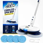 OxiClean Cordless Electric Mop - Power Rotating Spin Mop for Floor Cleaning 4 reusable microfiber pads one touch spraye (New)