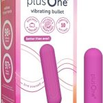 plusOne Waterproof Rechargeable Vibrating Bullet Dark Pink Silicone Personal Massager for Targeted Clitoral Stimulati (New)