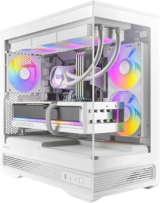 716M8KzuR-L._AC_UY654_FMwebp_QL65_ Antec C2M ARGB Micro ATX PC Case 3 PWM ARGB Fans Included White 3 ARGB PWM Fans Compact Design Panoramic Tempered G (New) - Image 1