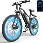 sixblues Electric Bike for Adults 1500W Peak Motor 26&quot tire Ebike Removable Battery Electric Mountain Bike with LCD Dis (New)