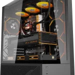 darkFlash DY460 ATX Full Tower PC Case 4 ARGB Fans High AirflowBlack 330Â° Panoramic Glass 4 ARGB PWM Fans USB-C 10G (New)