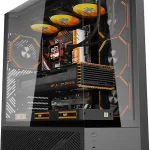 darkFlash DY460 ATX Full Tower PC Case 4 ARGB Fans High AirflowBlack 330Â° Panoramic Glass 4 ARGB PWM Fans USB-C 10G (New)