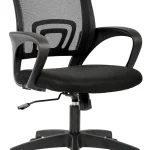 BestOffice Ergonomic Office Chair Mid-Back Swivel Desk Chair Black with Lumbar Support Adjustable Height &amp Breathab (New)
