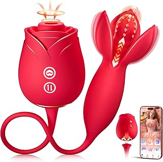 7177-fd-DL._AC_UL320_ MOOLIGIRL Rose Toy Couple Toys for Women Detachable Sucking Blooming Thrusting Dildo 10 Modes A (New) - Image 1