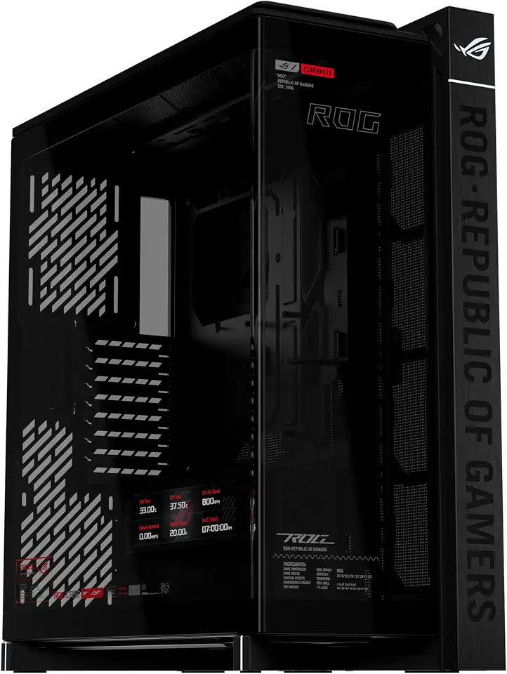 717B6hLl-1L._AC_UL960_FMwebp_QL65_ ASUS ROG Cronox E-ATX Full-Tower Gaming PC Case Curved Tempered Glass Panel Dual 360mm Radiators & 400mm Graphics Card (New) - Image 1