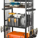 SOYEEZE Fishing Rod Holders for Garage Fishing Pole Holders Up to 12 Rods with Pegboard and HooksRolling Fishing Cart wi (New)