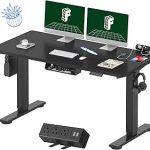 FLEXISPOT EN2 55"x28" Standing Desk with Power Strip Bundle Black One-Piece Desktop Easy-Access Clamp Power Strip Bun (New)