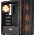 darkFlash DS900WS2025 ATX PC Case Genuine Walnut Wood High Airflow Pre-Install 4x120mm PWM ARGB Fans Computer Case M (New)