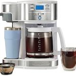 Hamilton Beach 2-Way Programmable Coffee Maker Single Serve Coffee Maker 12 Cup Glass Carafe White with Stainless St (New)