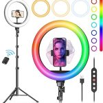 Weilisi 10" Ring Light with Stand 72'' Tall Phone Holder38 Color Modes Selfie Light with Tripod StandStepless Dimmabl (New)