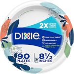 Dixie Paper Plates 8.5 Inch 90 Count Disposable Plates For parties as dessert plates or snack plates 2X stronger sma (New)