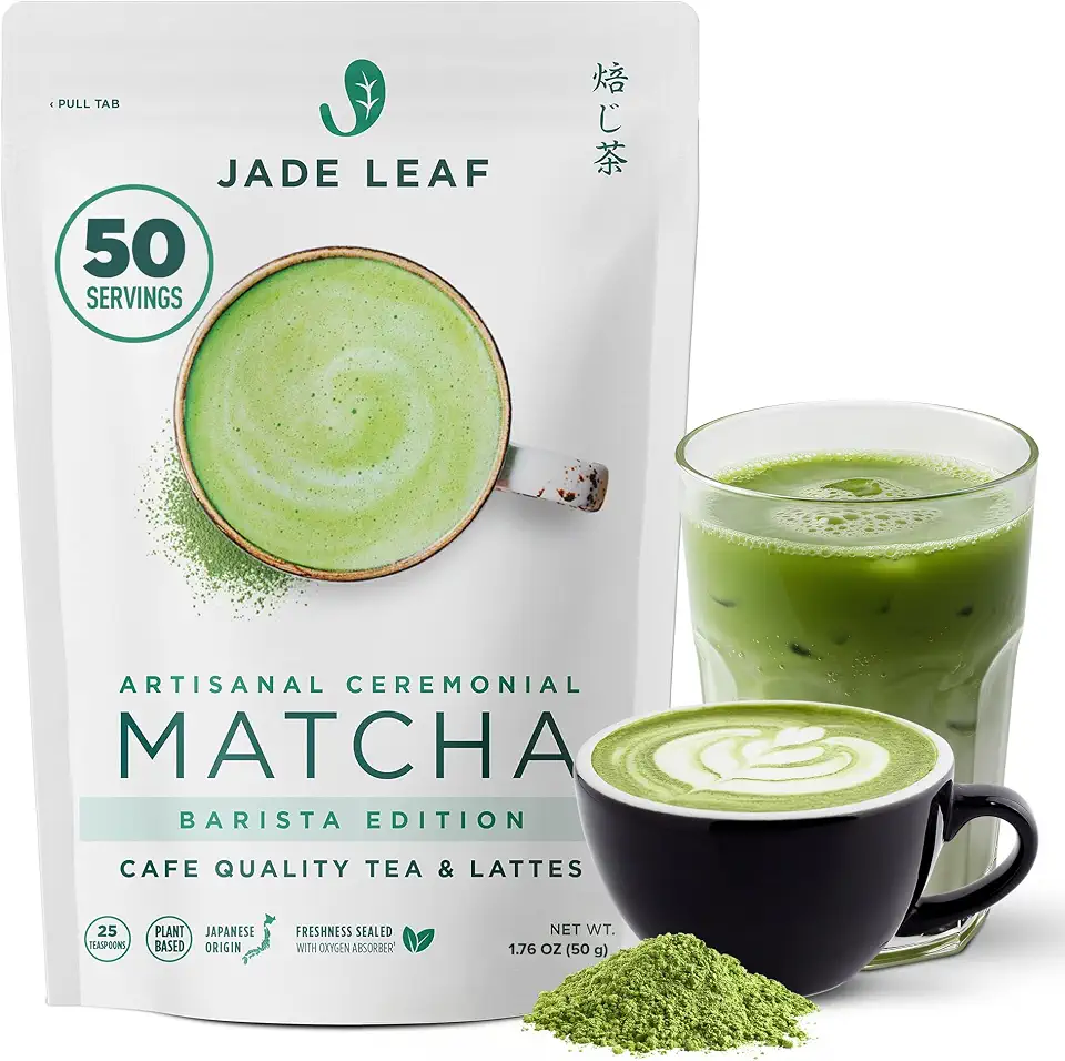 718kLuOq6RL._AC_UL960_FMwebp_QL65_ Jade Leaf Ceremonial Grade Matcha Powder 50g / 176oz Best for Matcha Lattes Warm or Iced - Authentic Japanese Matcha (New) - Image 1