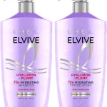 L'Oreal Paris Elvive Hyaluron Plump Shampoo and Conditioner Set 53 Fl Oz Hair Care for Dry Dehydrated Hair with Up to (New)