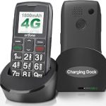 artfone C1+4G Cell Phone for Seniors Large Buttons Basic Phone SOS Button Charging Dock Voice Time Speed Dial Hands- (New)