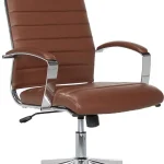 Amazon Basics High-Back Swivel Office Chair with Lumbar Support Ergonomic Ribbed Faux Leather Adjustable Height 2475&quotD (New)