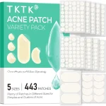 TKTK 443 Count Pimple Patches for Face Hydrocolloid Acne Cover Patch Bulk Pimple Stickers for Cheeks Forehead Chin Bl (New)
