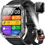 Military Smart Watch for MenAnswer/Make Call Outdoor Sports Smartwatch with Flashlight/100 Days Battery/Compass/Heart R (New)