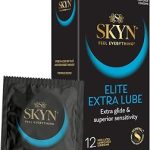 SKYN Elite Extra Lube Condoms 12 Count Ultra-Thin Lubricated Latex-Free Condoms with Extra-Silky Lubricant (New)