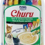 INABA Churu Cat Treats Lickable Squeezable Creamy PurÃ©e Cat Treat with Green Tea Extract &amp Taurine 05 Ounces Each Tub (New)