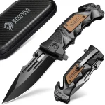 NedFoss Pocket Folding Knife DA75 3 in 1 Pocket Knife Gifts for Men Women Survival Knife with Liner-Lock Belt Clip Sea (New)