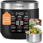 Cosori Rice Cooker 10 Cup Fuzzy Logic Ceramic Coating Inner Pot18-in-1 Sauté Slow Cook 24H Keep Warm Delay Timer (New)