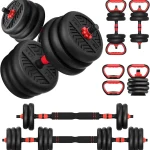 Adjustable Dumbbell 20/30/45/70/90lbs Dumbbells Set 4-in-1 Free Weights for Women/Men Workout Equipment Used as Barbell/ (New)