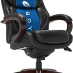 La-Z-Boy Executive Ergonomic Office Chair with Lumar Support Leather Chair Bellamy Wood Arm Base Back Pain Relief Me (New)