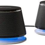Amazon Basics Stereo 20 Speakers for PC or Laptop with Volume Control 35mm Aux Input USB-Powered 1 Pair Black (New)