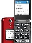 LIVELY Jitterbug Flip Cell Phone for Seniors Flip2 Red Simple Flip Phone for Seniors with No SIM Needed Requires an A (New)