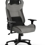 Corsair T3 Rush Fabric Gaming Chair 2023   Gray and Charcoal Racing-Inspired Design Soft Fabric Exterior Padded Neck (New)
