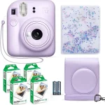 Fujifilm Instax Mini 12 Instant Camera Lilac Purple Fuji Film Value Pack 40 Sheets Shutter Accessories Bundle Incl (New)