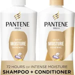 Pantene Shampoo &amp Conditioner Set Daily Moisture Renewal - Pro-V Nutrients for Dry Color-Treated Straight to Curly Hai (New)